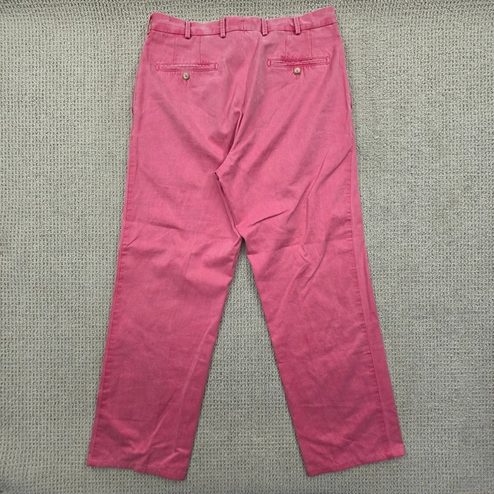 Peter Millar Raleigh Washed Twill Flat Front Pants Coral Pink Mens 33x30
